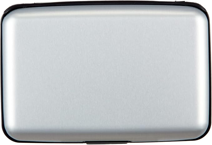 Credit Card Holder, RFID Blocking Metal Card Wallet for Women Men Slim ID Card Holders Protector Aluminum Business Hard Case (Silver)