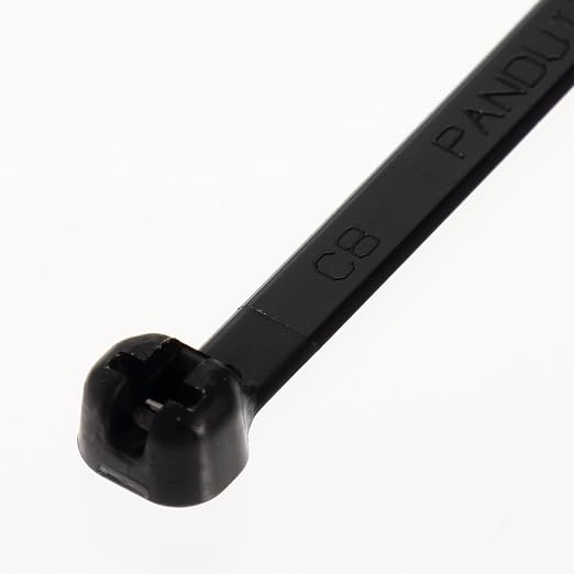 Panduit BT2S-M0 Dome-Top Barb-Ty 8" Cable Tie with Stainless Steel Barb, Indoor/Outdoor, UV/Weather-Resistant Nylon 6.6, 50 Lb. Tensile Strength, Cord Management, Black (Pack of 1000)