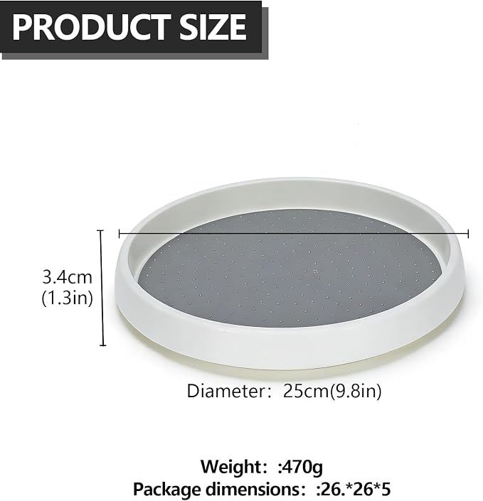 Medicine Bottle Organizer, Lazy Susan Turntable Organizer for Cabinet, Rotating Vitamin and Pill Bottle Storage for Bathroom, Kitchen, Pantry