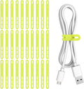 Donruby 30Pcs Silicone Cable Ties - Reusable & Washable with Adjustable Locking Buckles, High Elasticity Cable Management Straps for Home, Office, School, Travel Essential Cord Organizer (Light Green)