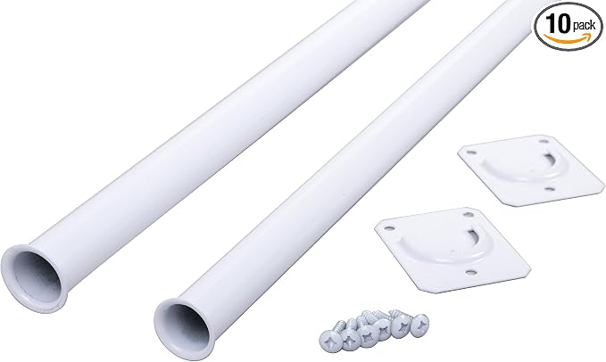 Closet Pro CD-0024-18/30WT Heavy Duty Adjustable Rod, 18 by 30-Inch, White (Pack of 10)