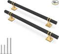 10 Pack 7-1/2 inch(192mm) Black and Gold Cabinet Pulls Kitchen Cabinet Handles, Black and Gold Cabinet Handles Square Dresser Drawer Pulls Black Kitchen Cabinet Hardware
