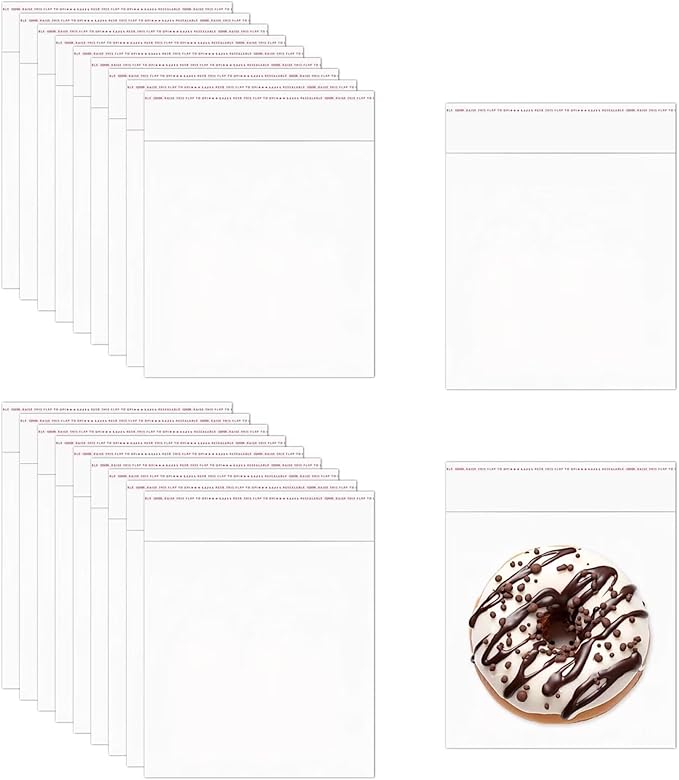 Square Resealable Cellophane Bags 5x5'' 500pcs Self Adhesive Seal Bags 2mil Plastic OPP Cello Bags for Snacks Cookies Candies Treats Pastries Party Wrappers Soaps Gifts Goodies