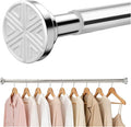 No Drilling Adjustable Closet Rod, 26-95 Inches Heavy Duty Tension Rod for Hanging Clothes for Closet, Laundry Room & RV, Silver