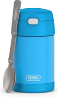 THERMOS FUNTAINER Insulated Food Jar, 16 Ounce, Kid Friendly Food Jar with Foldable Spoon, Denim Blue (Pack of 6)