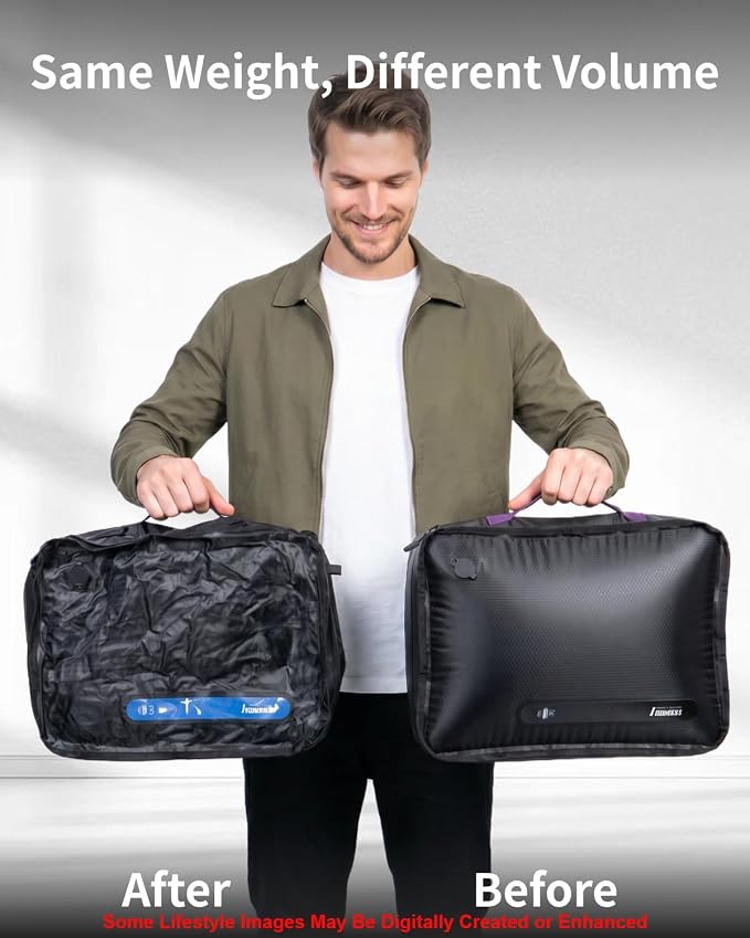 Reusable Vacuum Compression Travel Bag, 28L 1-Pack Vacuum Seal Bag, IP68 Waterproof Space Saver Bags, for Suitcase, Backpack, Home Storage