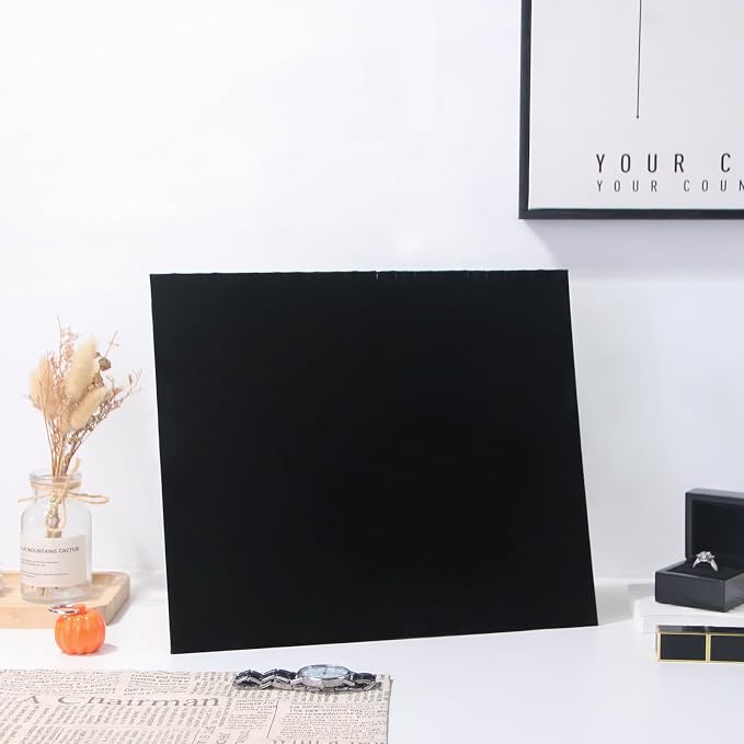 20 Slots Big Necklace Display Board for Selling, Velvet Necklace Jewelry Organizer Stand for Shop Store, Necklace Hanger Holder Rack for Show (1pc Black)