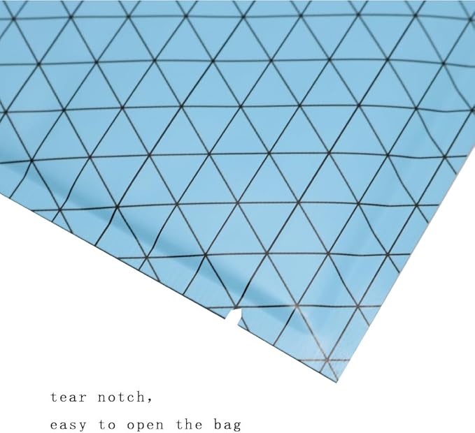 100 PCS 4 Mil Thick Open Top Heat Seal Bags, PET+AL+PE Mylar Bags with Easy Tear Notch, Resealable Heat Sealable Pouch for Food Storage, Packaging, Not Vacuum Bags (Blue, 10 * 10CM/3.9"*3.9")