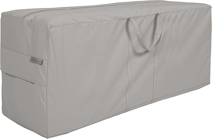 Covermates Ultima Cushion Storage Bag – 600D Ripstop Polyester, Waterproof Zipper, Heavy Duty Patio Cushion Storage with Handles & Vent, 75W x 18D x 26H, Ripstop Grey