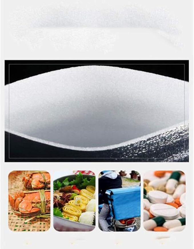 UPKOCH Disposable Insulation Bag 7.87X7.87 Inch Thick Aluminum Foil Thermal Pouch for Food Storage Takeout Picnic Camping 50 Pack