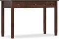 SIMPLIHOME Warm Shaker Desk - 48 inch Wide Solid Wood Writing Desk in Russet Brown, Transitional Home Office Computer Desk for Living Room with Keyboard Tray, 2 Drawers and Storage