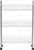 Household Essentials Slim Storage Cart, 3 Shelf Storage Cart with Wheels, Perfect for Laundry Rooms, Bathrooms, Pantries, Kitchens and More