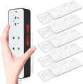 6 Pack Power Strip Holder Fixer, Self Adhesive Punch-Free Socket Mount, No Drill Wall Hanging Organizer Clips for Surge Protector, Desktop Cable Management (White)