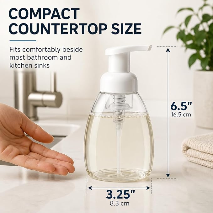 Bar5F Foaming Soap Dispenser for Castile & Liquid Hand Soap, 8.5 oz | Rich Foaming Action—Creates foam from liquid soap while helping reduce soap use
