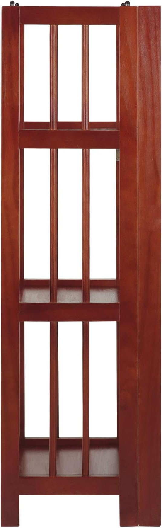 Casual Home Narrow 3-Shelf Folding Bookcase, 14" Wide, Mahagony