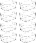 CONTROL KITCHEN Clear Plastic Storage Bins for Kitchen Organization or Pantry Organizers and Storage, Freezer Organizer Storage Containers Bin for Organizing Refrigerator Cabinet Organizers (8, Large)