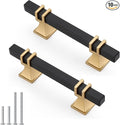 10 Pack 3 Inch Black & Gold Cabinet Pulls - Modern Kitchen Cabinet Hardware