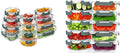 VERONES 12 Packs and 10 Pack 22OZ Glass Food Storage Containers Set, Glass Meal Prep Containers, for Microwave, Oven, Freezer & Dishwasher Friendly