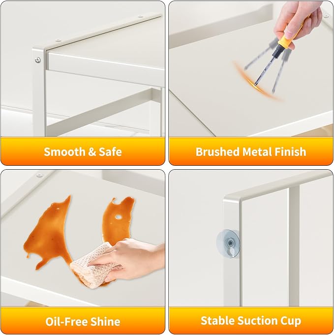 Expandable Kitchen Organizer Shelf, Cabinet Countertop Shelves | Metal Pantry Organizer Spice Rack Storage Shelves, For RV, Kitchen, Pantry, Cupboards, Under Sink and Counter Storage, Office