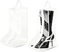 CiBiZi Clear Boot Bags Organizer for Travel Waterproof Cowboy Boots Bag Portable Shoe Travel Bag for Women Hangable Ski Boot Bag Dust-free Tall Boot Storage Bag (2Big-White)