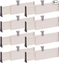 TENABORT Set of 8 Adjustable Drawer Dividers Organizer Separators Plastic Dresser Organizer for Bedroom, Bathroom, Closet, Office Desk, Kitchen Storage
