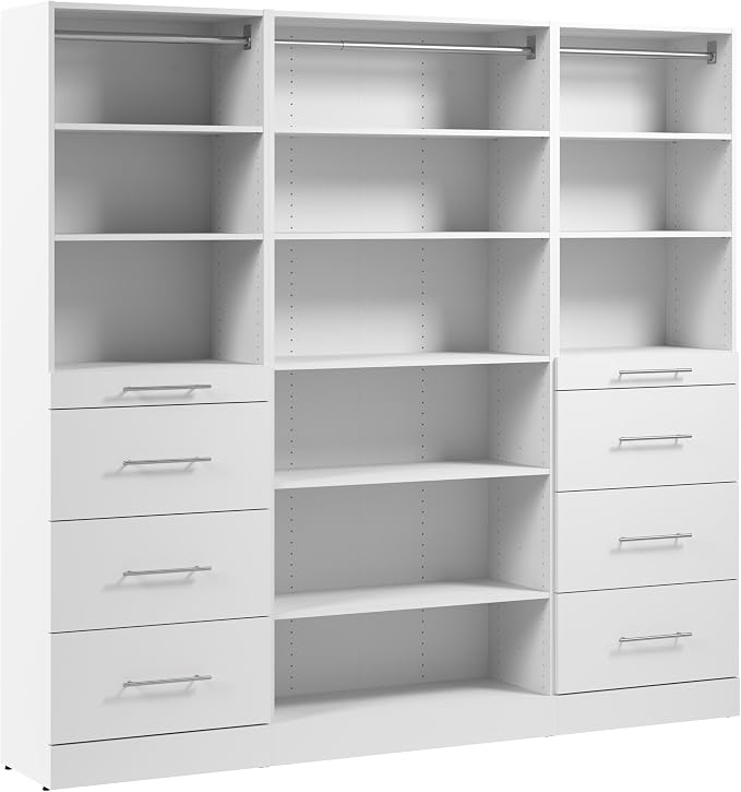 Bestar Florence 85W x 16D Closet System with Drawers Slab - Engineered Wood
