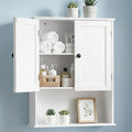 Bathroom Wall Cabinet, White 30" x 24" Wall Mounted Medicine Cabinet, Over Toilet Storage Hanging Cabinet Adjustable Shelves Cupboard with Large Space for Laundry Room, Bedroom, Kitchen, Entryway
