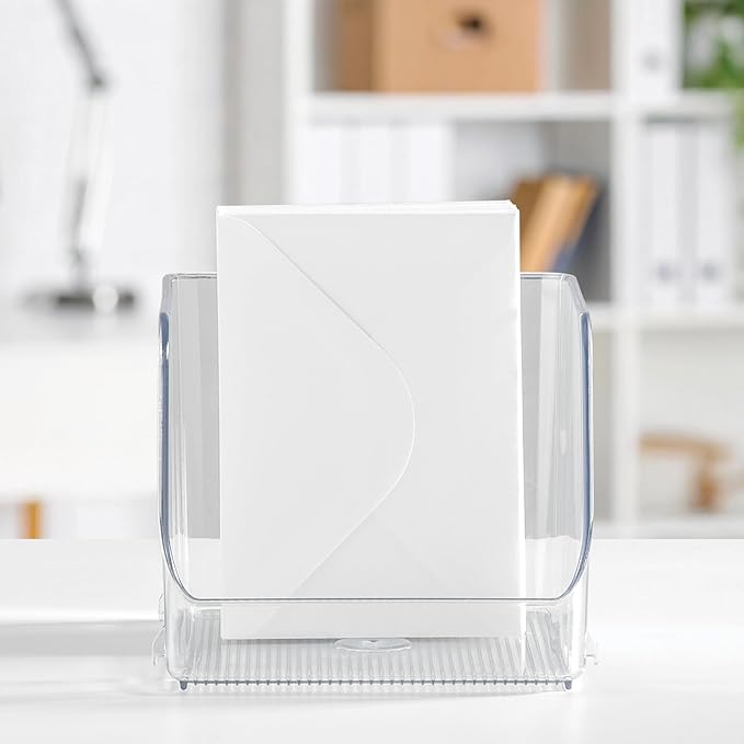 iDesign Stackable Open-Front Storage Bin for Pantry or Household Storage, Clear, Made in USA