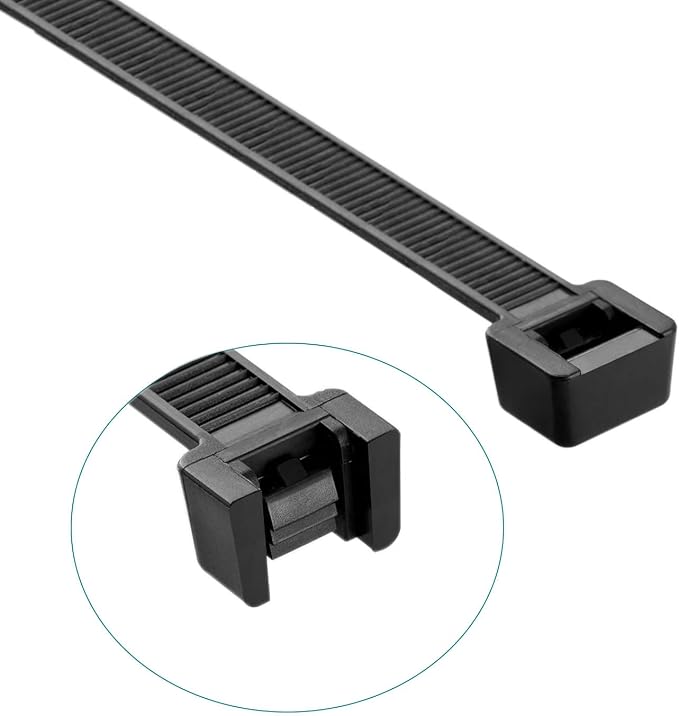Superun Black Zip Ties 4 Inch 18 Lbs UV resistant Cable Ties 100 Pack | Self-locking,Width 0.1",Max Bundle Diameter 0.86",Industrial Grade,fireproof,Heavy duty,For indoor and outdoor