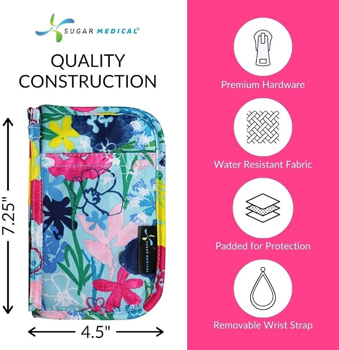 Sugar Medical Diabetes Supply Case | Medical Supplies Travel Bag | Glucose Meter Organizer | Diabetic Care Products | Glucometer Kit (Izzy-1)