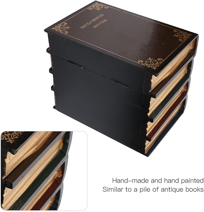 CHICIRIS Wooden Book Box Multi Functional Jewelry Storage Case Home Office Decor for Living Room Bedroom Dresser Organization and Office Bookcase Ornaments