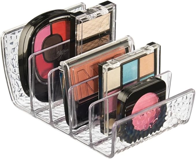 iDesign Rain Vertical Textured Plastic Palette Organizer for Storage of Cosmetics, Makeup, and Accessories on Vanity, Countertop, or Cabinet, 9.25" x 3.86" x 3.20"