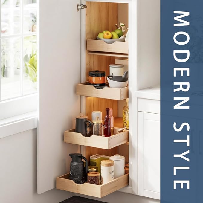 Pull Out Cabinet Drawers - 6x2 Size Options (12-23'W,18-21'D), Pre-Assembled with Soft Close Slides, Solid Beechwood, Easy Installation(12'W x 21'D)