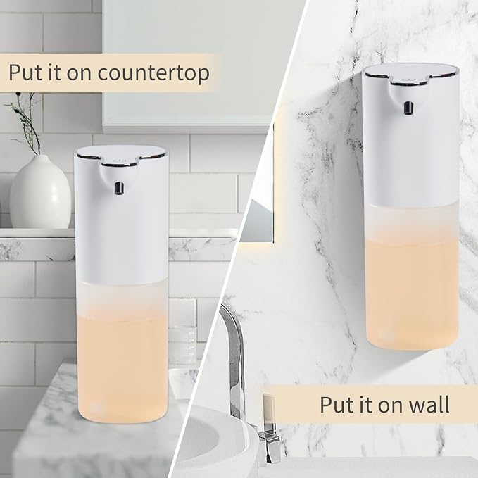 V9 Automatic Foaming Soap Dispenser - Touchless, 4-Level Adjustable Foam, 1200mAh Large Capacity Rechargeable Battery, Design for Bathroom, Kitchen