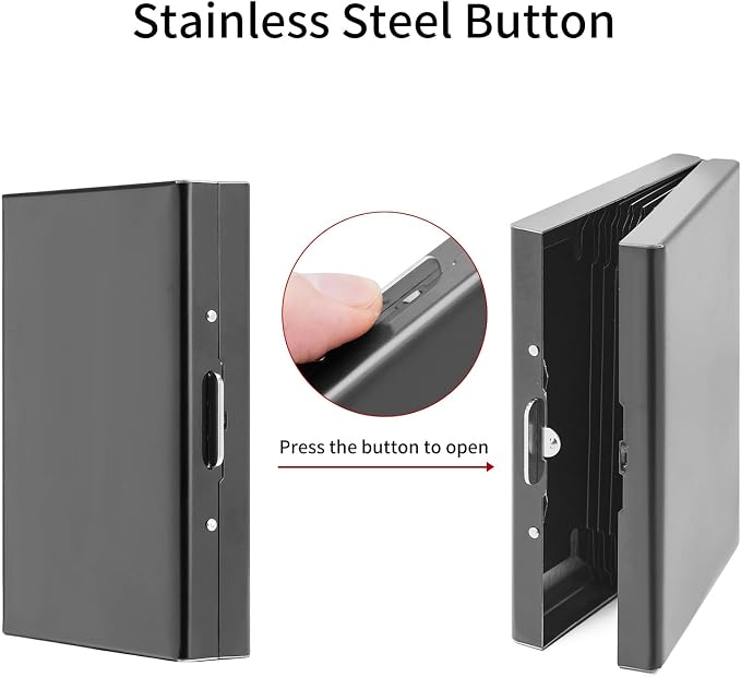 Credit Card Holder Wallet Stainless Steel Card Case RFID Blocking Business Card Holder Protector for Women Men