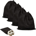 LAKE OF FIRE 4-Piece Travel Shoe Bags for Packing, 17.7" x 13.8" Dustproof Shoe Bags with Drawstring Closure,Washable & Reusable(Black)