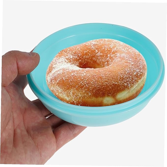 2pcs Airtight Doughnut Bread Storage Containers Bagel Keeper Boxes for Freezer and Microwave Portable Bread Organizer for Kitchen and Bakery Countertop