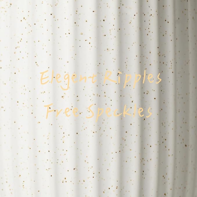 Speckled Matte White Ceramic Foam Soap Dispenser, 12 oz Refillable Pump with Golden Top, Elegant Foaming Dispenser for Bathroom or Kitchen, Speckled White