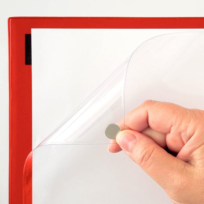 StoreSMART® Magnetic Closure Pockets - Magnetic-Back - 11" x 17" - 50-Pack - Red - MCP3512MB-R-50