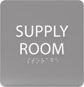 6" X6" Supply Room Sign - ADA Compliant Tactile Graphics Grade 2 Braille Text Acrylic Door Wall Signs - Stocking Tracking Monitoring Storage Room Sign for Office, School, Warehouse