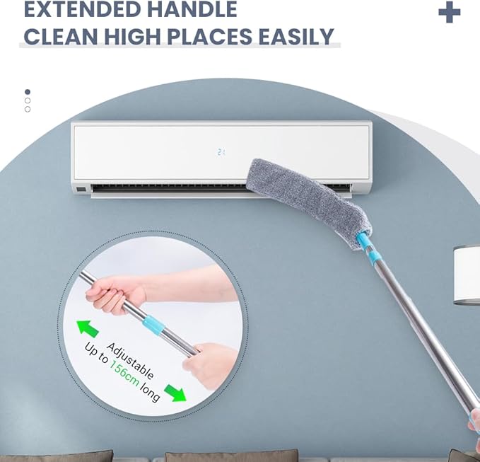 2026 Upgrade Retractable Gap Dust Clean, Extendable Duster Cleaning Tool for Hard-to-Reach Areas, Washable Dusting Brush for Ceiling Blinds Under Furniture (2)