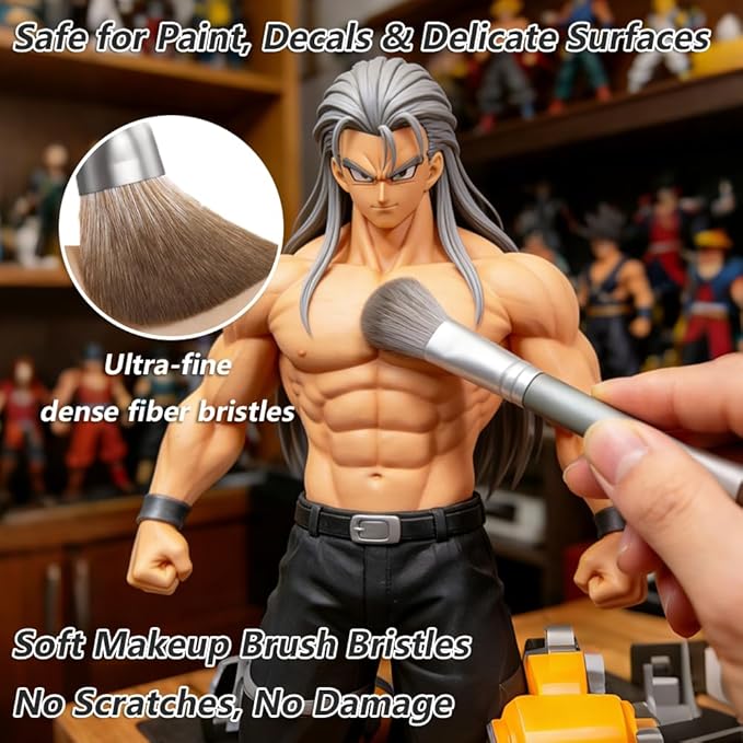 Model Cleaning kit/4-in-1 Portable Car Vacuum & Precision Makeup Brush Set for Action Figures, Statues & Collectibles – Rechargeable Mini Dust Cleaner with Soft Brushes for Safe, Scratch-Free Cleaning