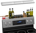 30 Inch Silicone Stove Top Shelf Magnetic for Kitchen, Strong Magnetic Heat Resistant Spice Rack Organizer for Over Stove Oven (White)