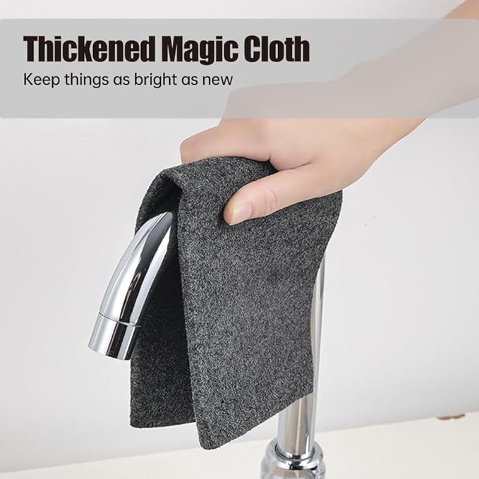 Fliwos Thickened Magic Cleaning Cloth, 2026 New Reusable Microfiber Cleaning Cloths, Streak Free Glass Wiping Cloths, Multipurpose Kitchen Rags Towels for Window, Mirror and Car Glass (10, 12×16 in)