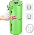 OHIFAST Automatic Foaming Soap Dispenser Touchless, USB Rechargeable Smart Hand Soap Dispenser, 6-Level Adjustable, 12.8oz/380mL Wall Mounted for Bathroom Kitchen Dish Soap-Green