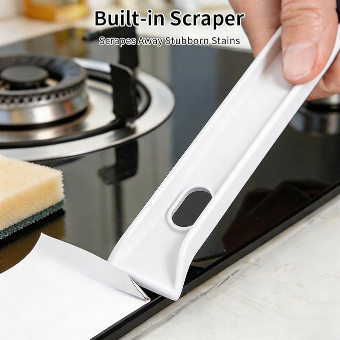3-in-1 Grout Brush and Crevice Cleaner,with V-Shaped Bristles & Hair Clip-Multi-Surface Gap Cleaning Tool for Bathroom Tiles,Kitchen,Window Tracks,and Narrow Corners (White)