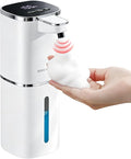 Automatic Foaming Soap Dispenser, USB Rechargeable | 13.5oz/400mL, 9-Adjustable Foam Levels, IPX5 Waterproof, Touchless & Wall/Tabletop Use for Kitchen Bathroom, White
