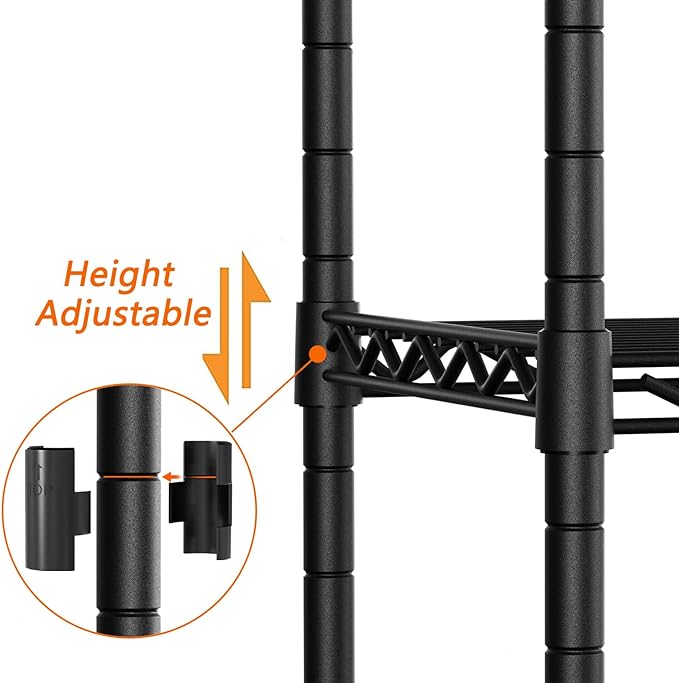 Soywey 3-Shelf Adjustable Heavy Duty Storage Shelves,36" Wx14 Dx35.8 H Metal Organizer Wire Rack for Laundry Bathroom Kitchen Pantry Closet Garage Shelving Black