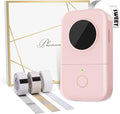 Phomemo D30 Label Maker Machine with Tape 3 Roll Adhesive Label, Bluetooth Mini Label Printer Thermal Wireless Small Labeler Machine for Home, Office Organization,Pink