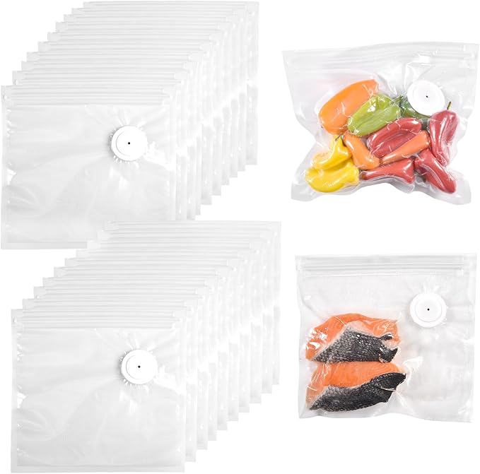 VENMATE Reusable Vacuum Sealer Bags, 15 Pack BPA-Free 8.27×8.66 Inch, Heavy-Duty Commercial Grade, Leak-Proof, Freezer Microwave Sous Vide Safe, Compatible with Vacuum Sealers | BPA-Free, Food-Grade, Reusable